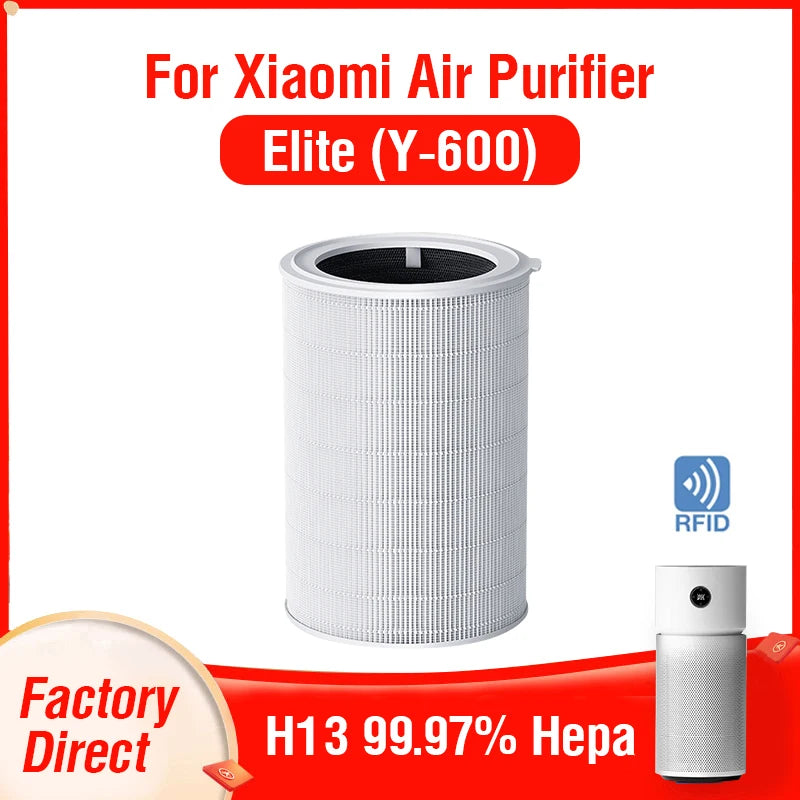For Xiaomi Hepa Filter Elite Y-600 Xiaomi Activated Carbon Filter Elite Y600 Xiaomi Air Purifier Elite Y600 Filter AFEP7TFX19-GL