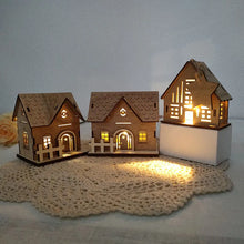 1Pc Christmas Decoration, Glowing Wooden Cabin Ornaments, Small House Home Decor, Holiday Wooden Crafts, Creative Ornaments