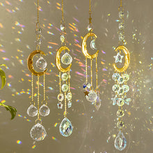 1 Piece Crystal Wind Chime Suncatcher Bedroom Balcony Patio Sun Moon Prism Pendant Good Home Decorations