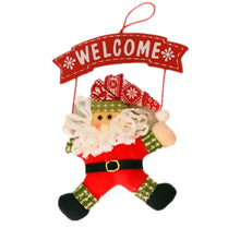 Christmas Wooden Door Hanging Door Signs Santa Claus Snowman Xmas Tree Drop Ornaments Welcome Sign Merry Christmas Decoration