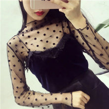 Nueva camisa transparente para mujer, top sexy de malla estilo Harajuku, camiseta interior de red con estrellas, blusa base, ropa de club, camiseta traslúcida