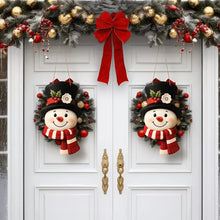 Christmas Snowman Door Hanging, Farmhouse Winter Wreath Decor, Welcome Sign for Front Door, Wall, Window & Home Holiday Decor