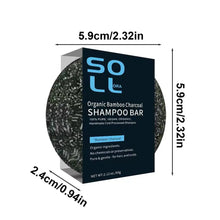 Barra de champú natural de carbón vegetal para oscurecer el cabello, jabón para oscurecer las canas, champú sólido de carbón de bambú para cabello negro