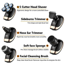 5 In 1 Electric Shaver For Men Bald Head Hair Clipper Nose Trimmer 5D Floating Blade Head Shaving Beard Knife Rechargeable Razor