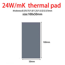 Great 24w 22w 20w 18.6w 16.5w OEM thermal pad for GPU CPU  Heatsink Cooling Conductive Silicone Pad thickness 0.75 1.25 1.75mm