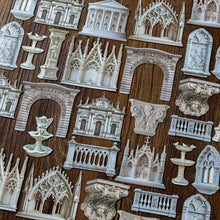 30 pcs/lot Gypsum Museum Kraft paper material sticker Pack Retro Art decorative hand tent collage Scrapbooking supplies