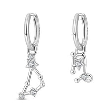 Nuevos pendientes de botón de plata de ley 925, serie de los doce signos del zodiaco con circonitas, joyería de boda para mujer, moda para chicas.