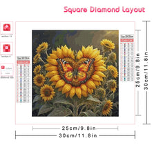 Huacan Diy 5d Diamond Mosaic Sunflower Full Round Sqaure Drill Painting Animal Butterfly New Collection Home Decor Rhinestone