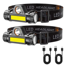 Outdoor Waterproof Camping Fishing Mining Lantern Headlight COB LED Headlamp Torch Rechargeable Headwear Flashlight With Magnet