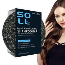 Barra de champú natural de carbón vegetal para oscurecer el cabello, jabón para oscurecer las canas, champú sólido de carbón de bambú para cabello negro
