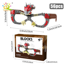 HUIQIBAO Dinosaur Building Blocks Glasses Baseplate Frame Friends Police City DIY Toys Glasses Bricks Kid Christmas Gift Party