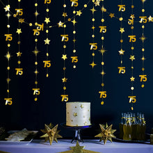 Gold 45th 40th 50th Happy Birthday Paper Banner Decoration Hanging Birthday Number Circle Twinkle Star Garland Streamer Backdrop