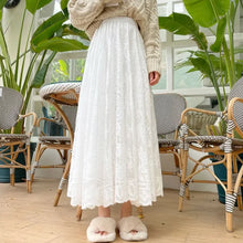 2024 New Spring Summer Women Long Skirt Fairy Palace Style Custom Lace Oversize Pendulum Mid-length Female Skirts