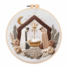 Christmas Holiday Blessing Embroidery Kit with EN Instructions,Thread,Pre-printed Cloth for Cross Stitch Kit