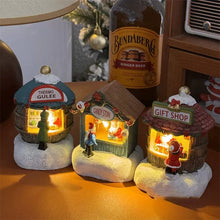Christmas Gift Home Decoration Resin LED Micro-Landscape Santa Claus House Craft Ornament Newest Chirtmas Desktop Decoration