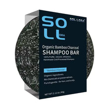 Barra de champú natural de carbón vegetal para oscurecer el cabello, jabón para oscurecer las canas, champú sólido de carbón de bambú para cabello negro