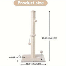 34-Inch High Cat Scratching Post Premium Basic Cat Scratching Indoor Sisal Scratching Post Tree Strap Hanging Ball for Adult Cat