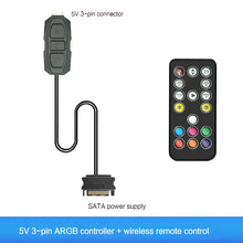 Coolcirc ARGB Controller 5V 3pin To SATA Power Supply Mini RGB Controller 3PIN Hub For Computer CPU Case Fan LED Light Radiator