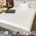 100% Egyptian Cotton Fitted Sheet with Elastic Bands, 400TC Pure Cotton Mattress Covers, Non Slip Adjustable Bed Sheets 140/160