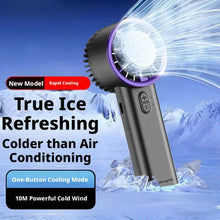 Semiconductor Cooling Handheld Fan, 5200mAh Rechargeable Portable Mini Fan, 199 Wind Speeds with LED Display, Ice-Cool Turbo Fan