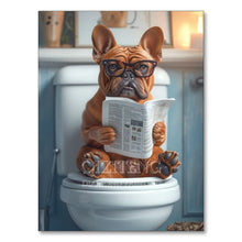 Dog Diamond Painting Cat Toilet Cartoon Diamond Mosaic Animal Full Round/Square Drill Embroidery Funny Bathroom Wall Decor Art