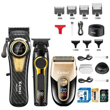 Kemei Hair Clippers Kit Professional DLC Blade Electric Trimmer Men Barber Cordless Shaver KM-2242 KM-2351 KM-3209 Hair Clippers