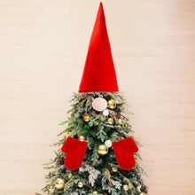 Red Christmas Tree Top Decorations Cute Creative Hat Nose Gloves Set Decor Props Funny Xmas Tree Top Hat Home Decor