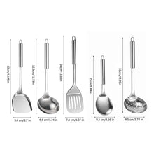 5PCS/SET 304 Stainless Steel Practical Spatula Kitchen Utensil Set Cooking Tool Slotted Turner Rice Spoon Ladle Cooking Tools