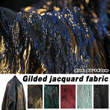 Heavy Texture Raised Vein Gold Jacquard Fabric Texture Green-Gold Plated Embossed Designer Fabric Skirt Cheongsam Dress Hanfu