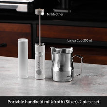 Juego de espumador de leche eléctrico para café Bincoo con taza, mezclador de espuma de leche, taza para arte latte de 300/450 ml