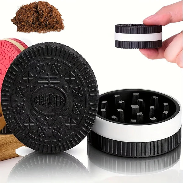 Manual Spice Grinder, 2.2-Inch Portable Crusher with Fun Cookie Shape Design