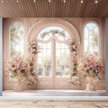 Elegant and Romantic Wedding Banner - Love and Flower Design, Polyester Fiber, Perfect for Wedding