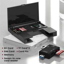 7-in-1 USB 2.0 Card Reader Storage Box with SD, TF, SIM Slots and Type-C Adapter - image 6