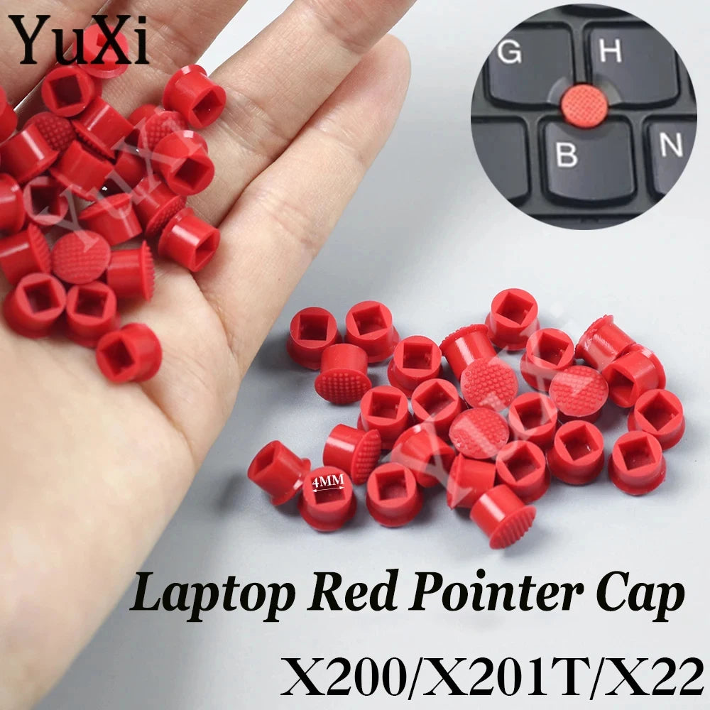10Pcs Mouse Laptop Pointer TrackPoint Cap for Lenovo IBM Thinkpad X200 X201T X22 DELL HP Elitebook 4x4 mm Red Rubber Button Cap