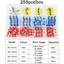 Waterproof Heat Shrinkable Solder Ring Terminal Kit - Available in 50/100/200/250pcs Combination Boxes for Easy Connections