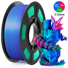 Multicolor 3D Printer Filament,Dual/Tri Color 1.75mm PLA Silk Shiny Printing Filament,250g(0.55lbs) Fit Most FDM 3D Printer