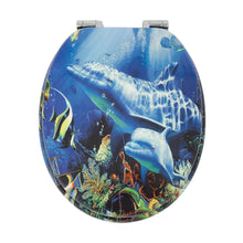 Sainos Universal Wc Seat with Soft Close Toilet Seat Cover Wood Toilet Lid Toilet Seat Many Colorful Motifs Toilet Topper