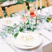 100PCS Mr&Mrs Wedding Paper Napkins Disposable 3-PLY 10inch Bronzing Cocktail Beverage Dessert Napkins for Wedding Anniversary