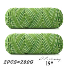 2 PCs Colorful 5-strand Dyed Milk Cotton Baby Sweater Yarn Self Woven Scarf Medium Thick Handmade DIY Woven Crochet Material Bag