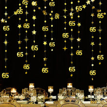 Gold 45th 40th 50th Happy Birthday Paper Banner Decoration Hanging Birthday Number Circle Twinkle Star Garland Streamer Backdrop