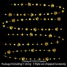 Gold 45th 40th 50th Happy Birthday Paper Banner Decoration Hanging Birthday Number Circle Twinkle Star Garland Streamer Backdrop