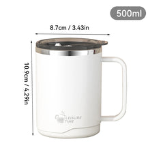 Double Wall Insulated Coffee Mug 304 Stainless Steel Milk Coffee Cup WIth Handle Leak-proof Drinking Cup Adult Student Drinkware