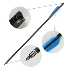 6/12PCS 20 Inch Crossbow Arrow Black Crescent Nock Mixed Carbon Arrows Outdoor Hunting Games for 250LB Crossbow