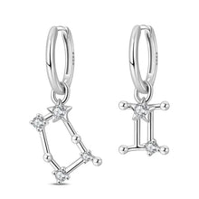 Nuevos pendientes de botón de plata de ley 925, serie de los doce signos del zodiaco con circonitas, joyería de boda para mujer, moda para chicas.