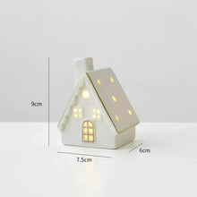 Christmas Tree House Creative Ceramic Ornaments Luminous Snow House Snow House Scene Arrangement Tabletop Small Ornaments