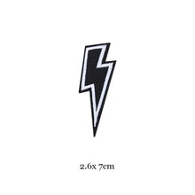 1pc Black White Biker Patches for Clothes Iron on Clothing Letter Appliques Skull Star Stripes Embroidered Sticker Round Badge