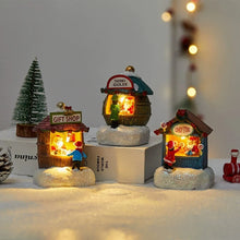 Christmas Gift Home Decoration Resin LED Micro-Landscape Santa Claus House Craft Ornament Newest Chirtmas Desktop Decoration