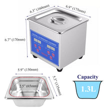 0.8L 1.3L Tabletop Digital Ultrasonic Cleaning Machine Stainless Steel Basket Dental Jewelry Ultrasound Cleaner Home Appliance