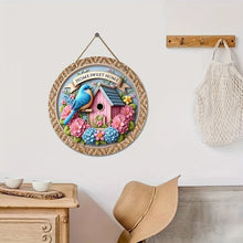 Round Wooden Bird Wall Plaque, 20cm Vintage Print for Home and Garden Decor - image 5