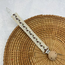 Cadena de madera para chupete de bebé con estampado de flores, soporte para chupete, protector, colgante para dentición, accesorios para bebé